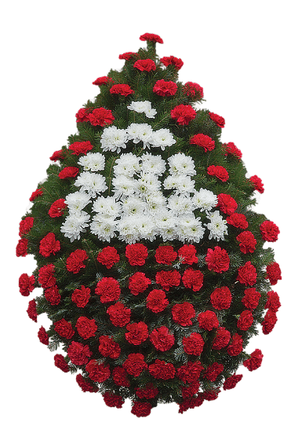 Coroana garoafe rosii centru crizantema