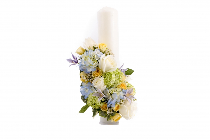 Lumanare nunta/botez hortensia albastra