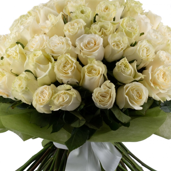 Buchet de 101 trandafiri albi 