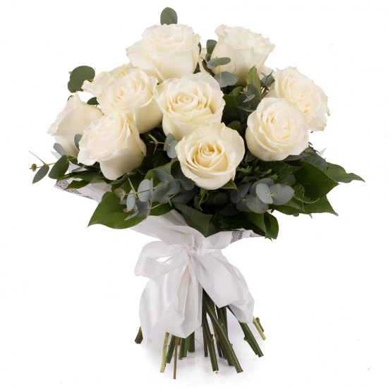 Buchet de 15 Trandafiri albi