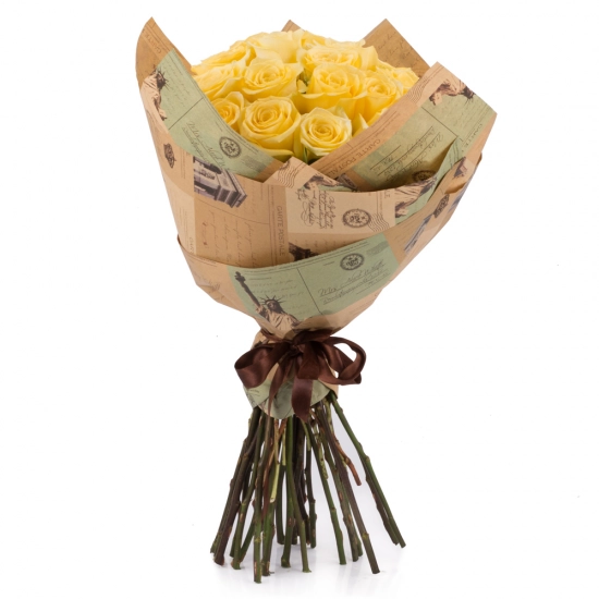 Buchet de 25 Trandafiri galbeni