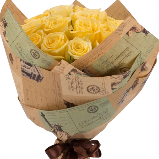 Buchet de 25 Trandafiri galbeni