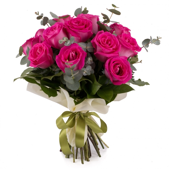 Buchet din 15 Trandafiri ciclam