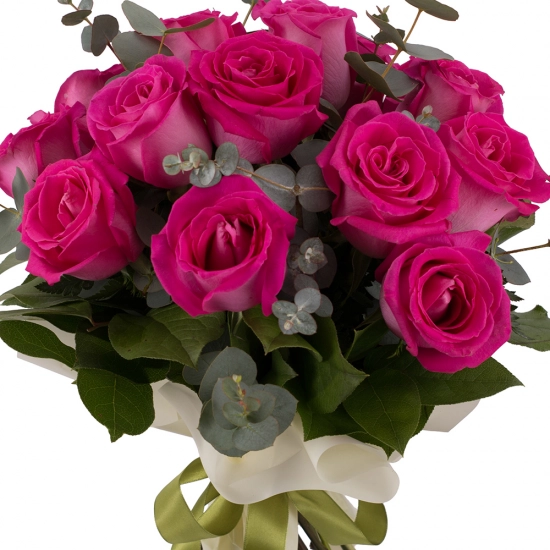 Buchet din 15 Trandafiri ciclam