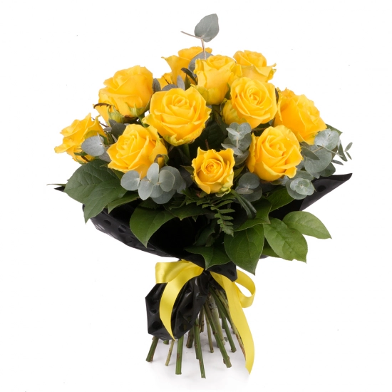 Buchet din 15 Trandafiri Galbeni