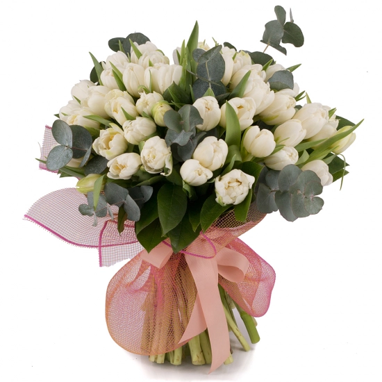 Buchet din 49, Lalele, Albe, Lalea, Verdeață