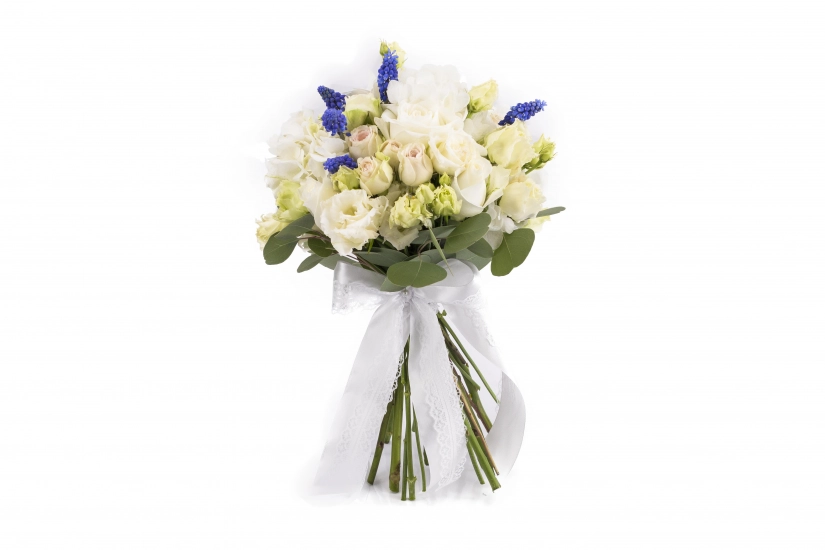 Buchet Mireasa/Nasa cu hortensia,trandafiri si minirosa