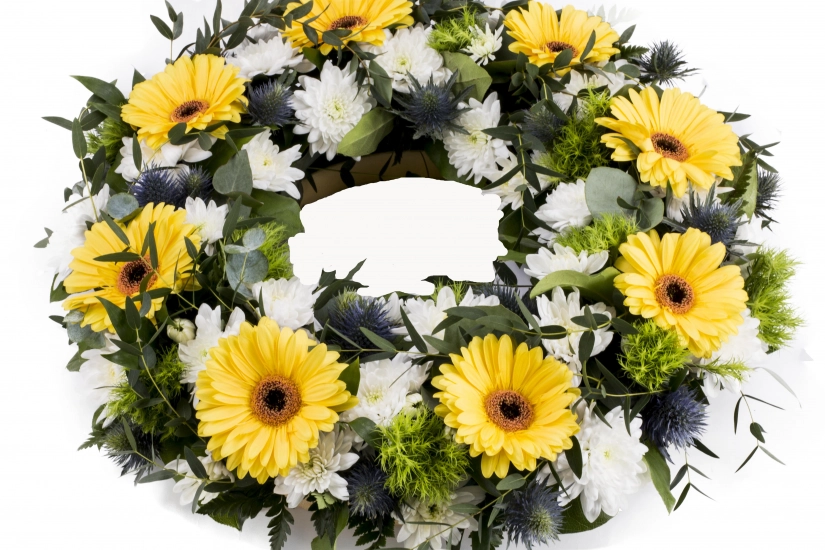Coroana funerara rotunda Gerbera