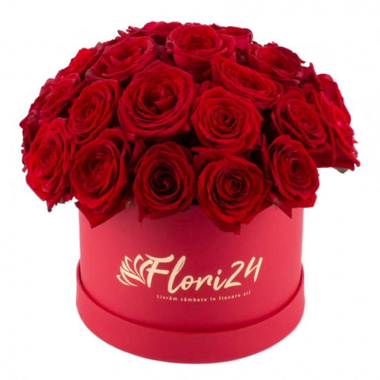 Cutie cu 27 de trandafiri