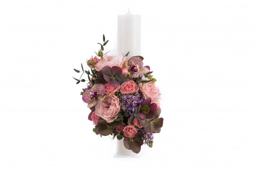 Lumanare nunta/botez Liliac
