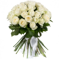 Buchet de 35, Trandafiri, Albi, Verdeață 2