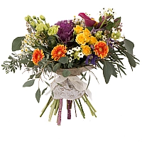 Buchet de Brasica, Cale, Ornitogalum, Minirose, Minirosa, Gerbera, Lisianthus, Clematis, Mușețel 2