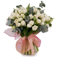 Buchet din 49, Lalele, Albe, Lalea, Verdeață 2