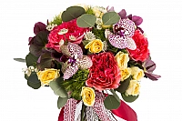 Buchet Mireasa/Nasa trandafiri ciclam si phalaenopsis 3