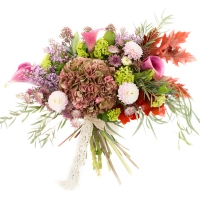 Hortensia, Cappucino, Dalii, Liliac, Cale, Cală, Viburnum, Astrantia, Eucalipt, Frunze de arțar 2