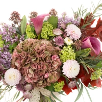Hortensia, Cappucino, Dalii, Liliac, Cale, Cală, Viburnum, Astrantia, Eucalipt, Frunze de arțar 3