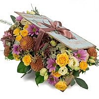 Hortensia, Hortensie, Minirosa, Crizanteme, Crizantemă, Lisianthus, Dalii, Astrantia, Cutie, Verde 2