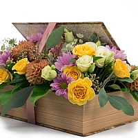 Hortensia, Hortensie, Minirosa, Crizanteme, Crizantemă, Lisianthus, Dalii, Astrantia, Cutie, Verde 3