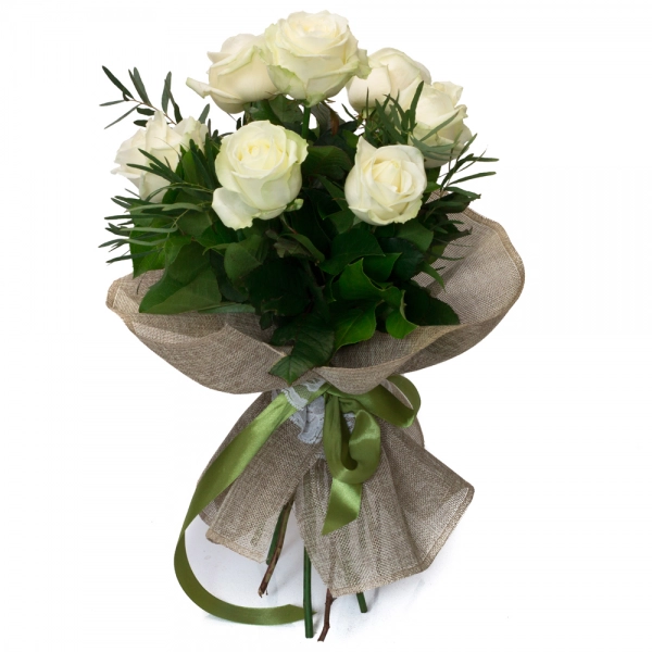 Buchet de 7 Trandafiri albi