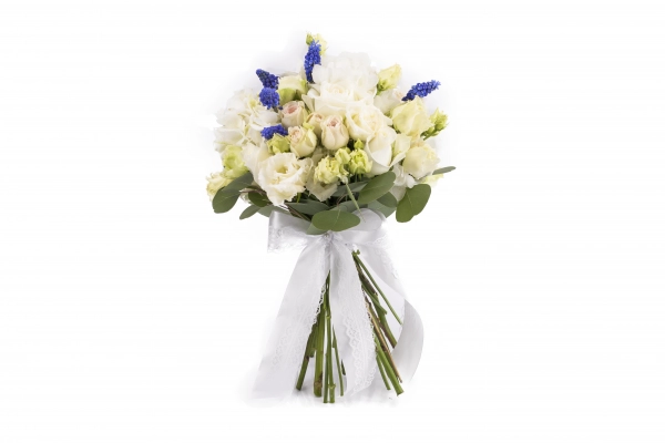 Buchet Mireasa/Nasa cu hortensia,trandafiri si minirosa