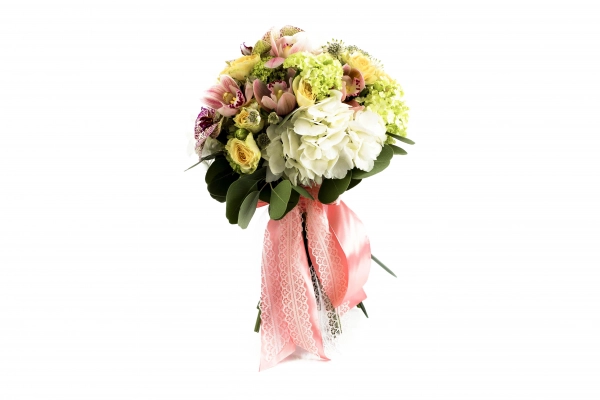 Buchet Mireasa/Nasa Hortensia,Viburnum si cymbidium